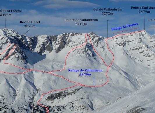 Topo ski de rando au refuge de Vallonbrun